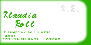 klaudia roll business card